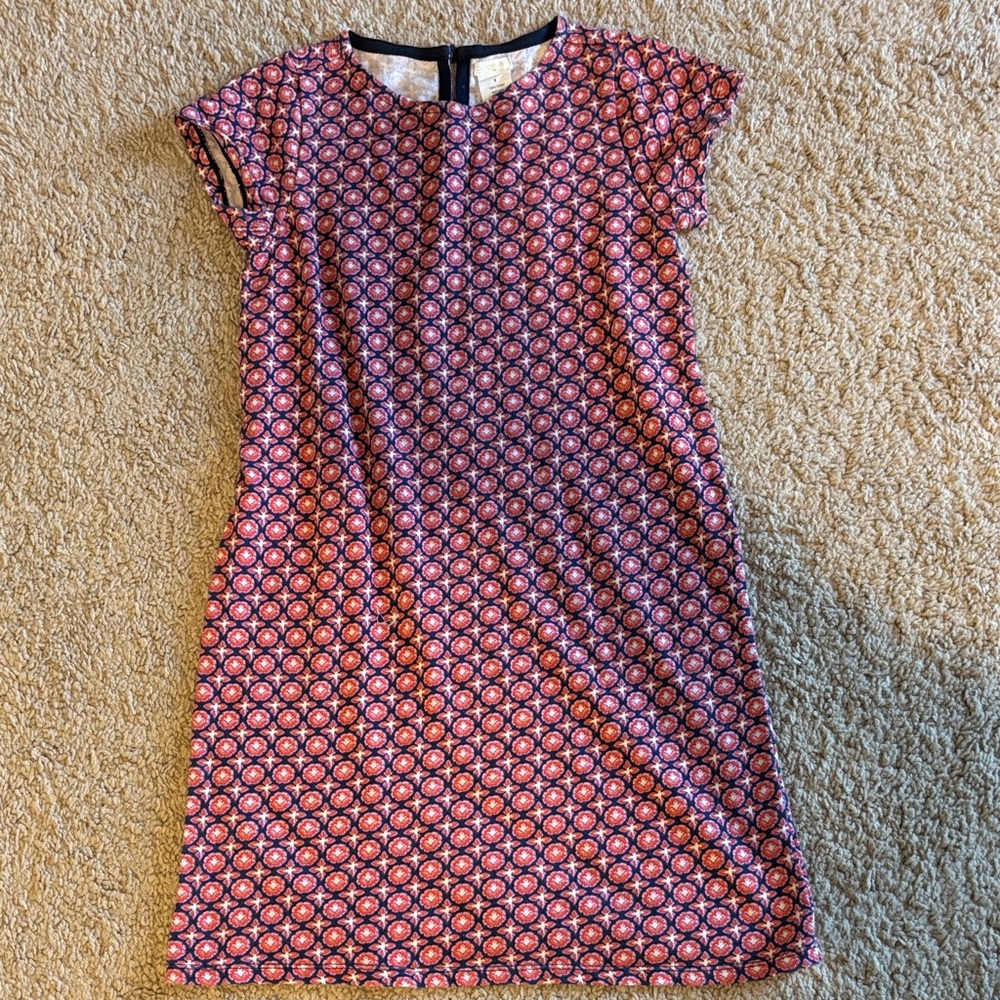 Crewcuts Pink and Black Circle Print Midi Dress